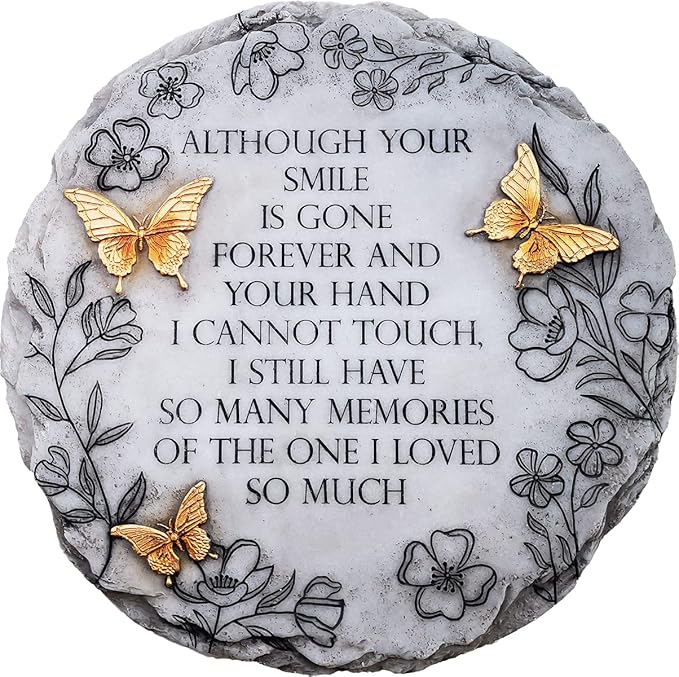 Spoontiques - Garden Décor - Bronze Butterfly Stepping Stone - Decorative Stone for Garden