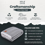 Gold Case Throw Blanket for Bed – 100% Recycled Turkish Cotton Bed Blanket – Decorative Throw Cotton Blankets for Living Room & Bedroom – Woven Twin Blankets - 71x90 - Black