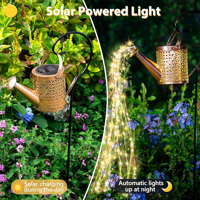 Solar Watering Can Light - Solar Yard Decorations Outdoor,Garden Decor Lights for Yard,IP65 Waterproof Hanging Lantern Lights,Outside Garden Flower Bed Decor Light for Moms Birthday