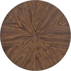 Martin Svensson Home Round Wood Walnut Brown 20" Living Room End Side Accent Table Nightstand with Storage Shelf