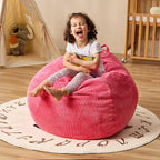 Bean Bag Chairs Teardrop Bean Bag Chair Beanbag Chair with Memory Foam Filled Machine Washable Cover for Living Room, Bedroom (Small,Pink)