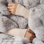 EVERGRACE Ultra Soft Luxury Fluffy Ridgeline Faux Rabbit Fur Throw Blanket, Thick Warm Bubble Throw for Bed, Cozy Plush Reversible Blankets for Couch, Chair, Sofa, Taupe, 50x60 Inches, 870 GSM