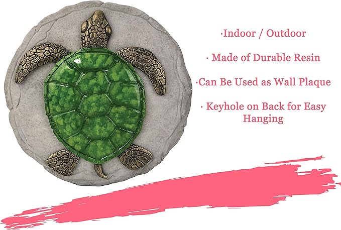 Spoontiques -Garden Décor - Turtle Stepping Stone - Decorative Stone for Garden