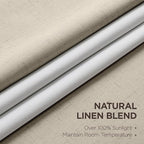 Joydeco Pinch Pleated Linen Curtains for Living Room, 100% Blackout Darkening Curtains 72 inches Length 2 Panel Thermal Insulated Pinch Pleat Drapes(Cobblestone,40'' Wx72'' L)
