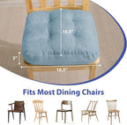 Chair Cushions for Dining Chairs, Dining Chair Cushions, Tufted Indoor Chair Pads with Ties & Non Slip Backing, Seat Cushions for Kitchen Chairs 16.5” x 16.5” x 3.5”, Set of 6, Light Blue