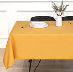 sancua Rectangle Tablecloth - 60 x 84 Inch - Stain and Wrinkle Resistant Washable Polyester Table Cloth, Decorative Fabric Table Cover for Dining Tables, Buffet Parties and Camping, Gold