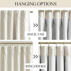 Vision Home Natural Pinch Pleated Full Blackout Curtains Linen Blended Room Darkening Window Curtains 112 inch for Living Room Bedroom Thermal Insulated Pinch Pleat Drapes with Hooks 60" Wx112 Lx1