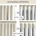 Vision Home Natural Pinch Pleated Full Blackout Curtains Linen Blended Room Darkening Window Curtains 90 inch for Living Room Bedroom Thermal Insulated Pinch Pleat Drapes with Hooks 1 Panel 60"Wx90"L