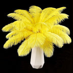 THARAHT Yellow Ostrich Feathers 12pcs Natural Bulk 8-10Inch 20cm-25cm for Crafts Wedding Party Centerpieces Halloween and Home Decoration Feathers