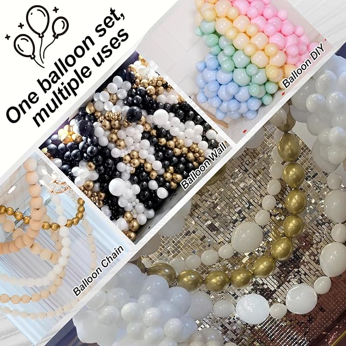 White Sand Linking Balloons, 100PCS 6 Inch Small Ivory Quick Link Balloons for Making Balloon Wall Heart Arch, Tails Balloon for Wedding Birthday Baby Shower Engagement Graduation Party Decorations