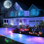 Linkind Solar Lights Outdoor Waterproof IP67, StarRay RGB Solar Spot Lights Outdoor, Color Changing Outdoor Solar Lights for Yard, Garden, Pathway, Decorations (Multicolor, 4 Pack)