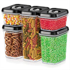 DWËLLZA KITCHEN Airtight Food Storage Containers with Lids - 5 Piece Set - Kitchen Accessories Food Containers - Pantry Organization and Storage - Clear Plastic BPA-Free - Keeps Food Fresh & Dry