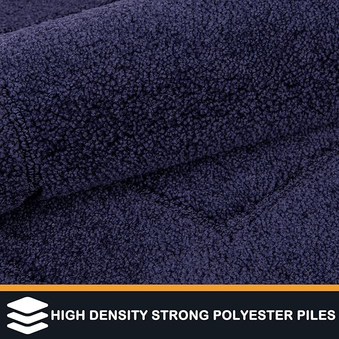 PURRUGS Dirt Trapping Door Mat 24" x 59", Non-Slip/Skid Machine Washable Entryway Rug, Dog Doormat, Super Absorbent Welcome Mat for Muddy Wet Shoes and Paws, Navy Blue
