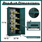 71" Storage Cabinet, Metal Pantry Cabinet, Kitchen Pantry Storage Cabinets with Doors and 4 Shelves, Cabinets for Laundry Room, Living Room, Dinning Room, Assembly Required, Green