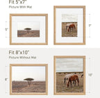 8x10 Picture Frame Set of 4 Natural Solid Oak Photo Frames with 5x7 Removable Mat Wall Hanging Large Handcrafted Frame with HD Plexiglass Wall and Tabletop Display Large Poster Frame