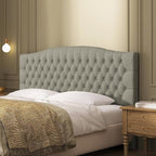 Velvet Upholstered Headboard King/Cal King Size Latest Model Wall Mount, Bed Frame Mount, Featuring High-Density Sponge Padding, Luxury Texture Easy Assembly and Style-Taupe