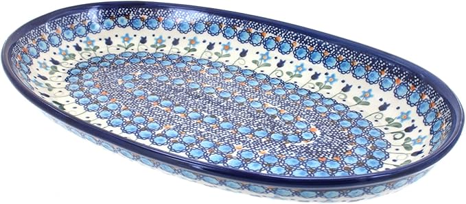 Blue Rose Polish Pottery Savannah Oval Platter