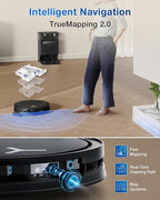 ECOVACS DEEBOT T50 Omni Robot Vacuum and Mop, 3.19” Ultra-Slim, 15,000Pa Suction, ZeroTangle 2.0, TruEdge Edge Cleaning, AIVI 3D Obstacle Avoidance, Auto Mop Wash & Dry, Self-Emptying