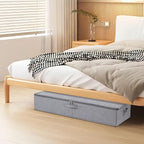 Under the Bed Storage Bins, 31.5 x 15.7 x 5.9 Inch Closet Organizers with Reinforced Handles for Blanket, Sheets, Pillows, Towels, Shoes, Grey, 2 Pack