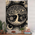 Lunerfex Tree of Life Tapestry Starry Sky Wall Tapestry, Vintage Tapestries for Bedroom Ceiling Tapestries Wall Hanging for Bedroom Living Room Decor Tree-3 44"x60"