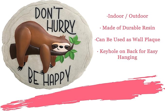 Spoontiques - Garden Décor -Sloth Stepping Stone - Decorative Stone for Garden