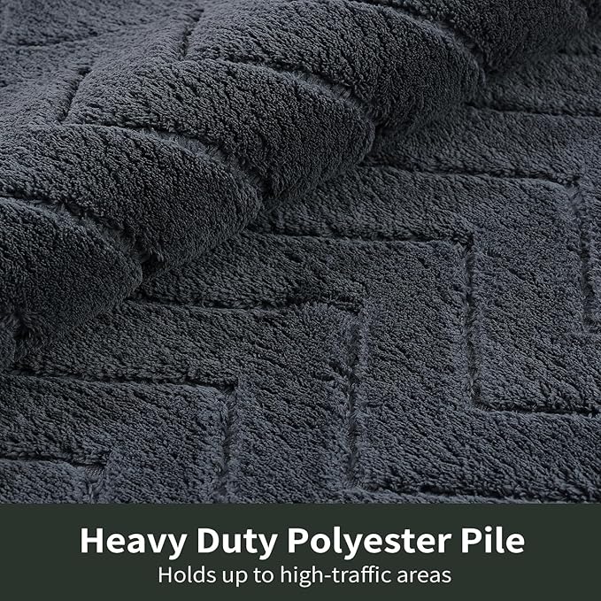 Stiio Dirt Trapper Door Mat 32x47 Inches, Front Doormat Indoor Outdoor Entrance Low Pile, All-Season, All-Weather Absorbent Entry Rug, Washable Non Slip Rug for Entryway, Dark Grey