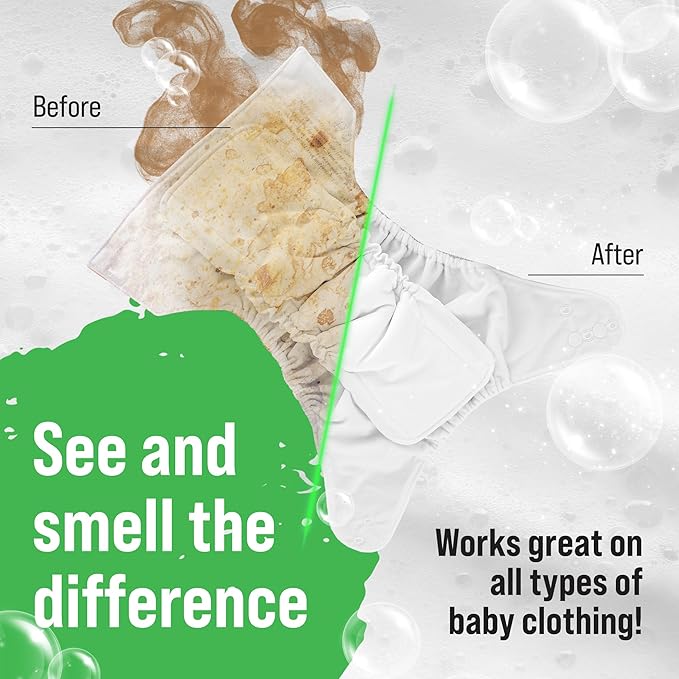 Rockin' Green Laundry Detergent, Plant based, All Natural Laundry Detergent Powder, Vegan and Biodegradable Odor Fighter, Safe for Sensitive Skin (Baby Cloth Diaper 90 Loads Unscented)