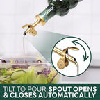 COOK WITH COLOR Glass Olive Oil Bottle Dispenser - 2 Pack- 17oz Oil and Vinegar Cruet - Olive Oil Carafe Decanter for Kitchen