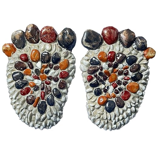 Outdooor Stepping Stones - Decorative Garden Stones for Patio, Deck, Garden or Sidewalk Faux Cobblestone Stepping Stones (Set of 2#B Small Size