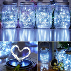 ZNYCYE Mason Jar Solar Lights for Outside, 12 Pack 30LED Fairy Lights Mason Jar Solar Lids Outdoor Waterproof String Lights with Hangers(NO Jars) for Patio Garden Yard Lawn Decoration - Cool White