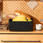 Small Storage Baskets for Organizing | Closet Organizer Bins | Shelf Toy Basket | Woven Rope Baskets | Cube Decorative Box | Shallow Basket | 13x8.5x5.1” | 3 Packs Black