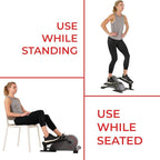 Sunny Health & Fitness 2-in-1 Sit/Stand Mini Elliptical Machine, Portable Under Desk Peddler Exerciser for Senior Home Workout, Optional Free Sunnyfit App Bluetooth Link, Handlebars or Resistance Band