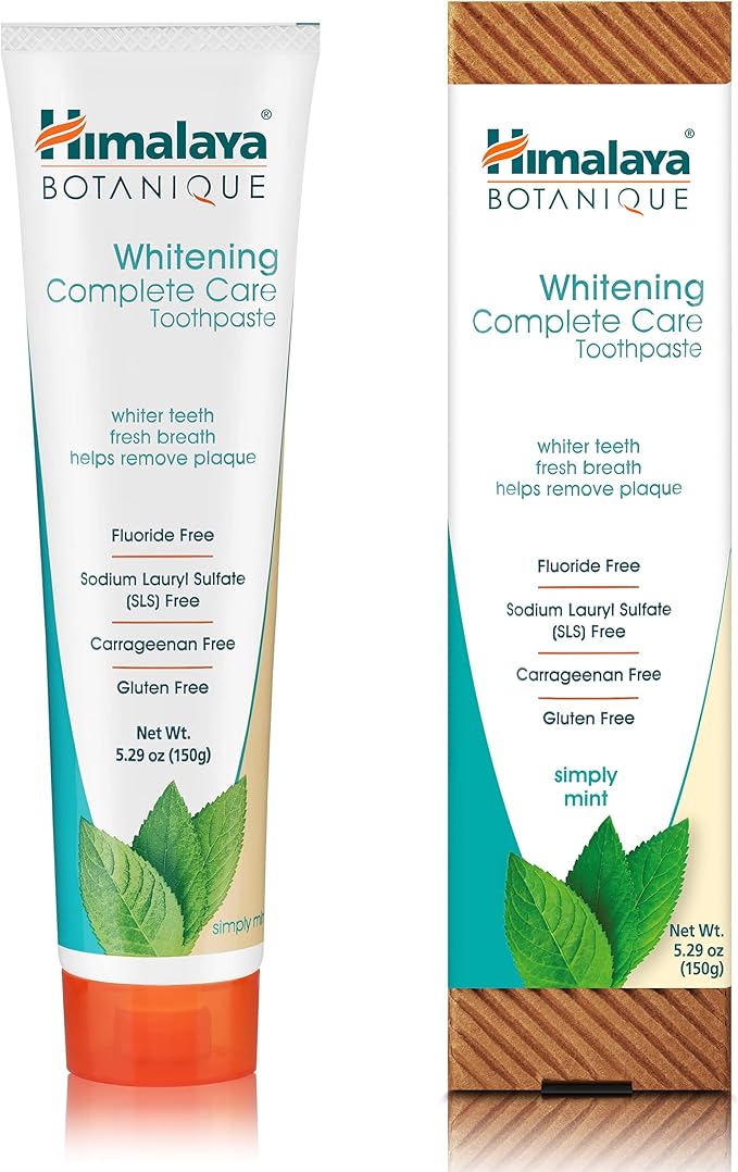 Himalaya Botanique Complete Care Whitening Toothpaste, Simply Mint, for a Clean Mouth, Whiter Teeth and Fresh Breath, 5.29 oz