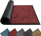Mibao Front Door Mat, Dirt Trapper Welcome Mat for Outdoor Indoor, Non-Slip Waterproof Doormat, Durable Machine Washable Low Profile Entry Rug for Back Door Outside Patio Porch, 60" x 36", Red