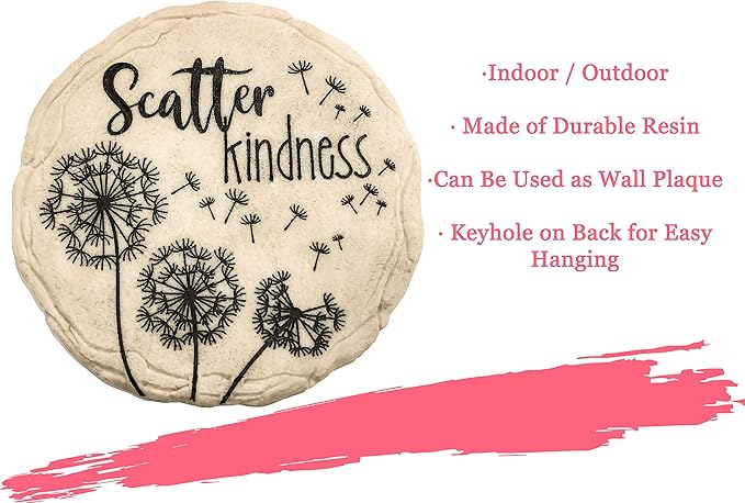 Spoontiques - Garden Décor - Scatter Kindness Stepping Stone - Decorative Stone for Garden