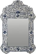 Bone Inlay Mirror Frame Handcrafted Decorative Wall Mirror Frame with Natural Bone and Resin Intricate Floral & Geometric Inlay Boho, Vintage & Ethnic Style Home Décor