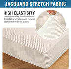 H.VERSAILTEX Super Stretch Individual Seat Cushion Cover Sofa Covers Couch Cushion Covers Slipcover Sets Thick Jacquard Textured Twill Fabric (3 Piece Sofa Cushion Covers, Ivory)