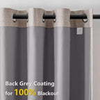 Linen Curtains 72 Inch Length 2 Panels Set, 100% Blackout Curtains Textured Thermal Insulated, Grommet Light Blocking Drapes for Living Room Bedroom Luxury Decor(52W × 72L inch, Linen)