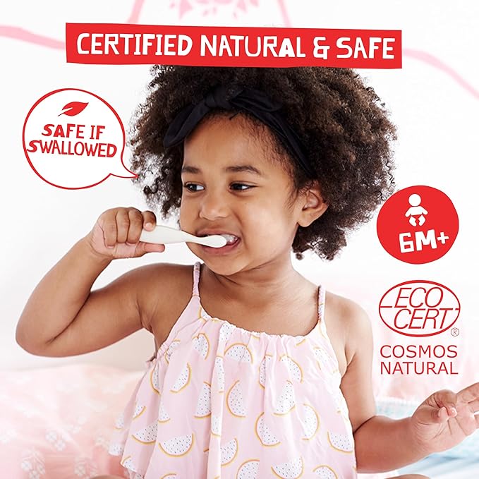 Jack N' Jill Natural Toothpaste for Kids - Fluoride Free Toothpaste, 40% Xylitol, BPA-Free - Flavor Free, 1.76 oz (Pack of 3)