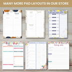 bloom daily planners Undated Daily Timed to-Do List Pad - Tear Off Planning Sheets - 6" x 9" - Color Blocking Marble