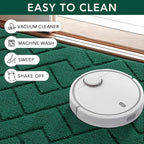 hicorfe Front Door Mat Outside Entrance,36"x59" Absorbent Muddy Dirt Resist Welcome Door Mats Outdoor Indoor,Stain and Fade Resistant,Non Slip Backing Entry Mat Doormat for Entryway(Evergreen)