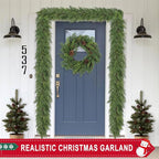 6 Ft Real Touch Christmas Garland,Thick and Lush，Soft Bendable, Lifelike Cedar Garland Realistic, Garlands for Decoration Christmas，Christmas Garland for Mantle,Outdoor Indoor Christmas Decorations