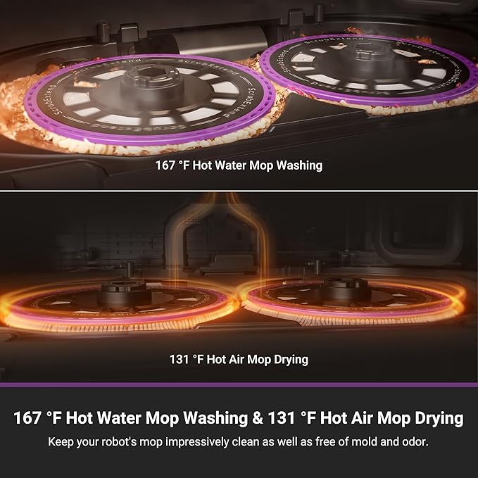 Eureka J15 Ultra Self Emptying Robot Vacuum, 19,000 Pa Suction, Flex-Arm Mop Design, 167℉Hot Water Mop Washing & 131°F Hot Air Drying, AI Obstacle Avoidance, Black