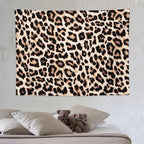 HZOHNAGO Leopard Print Tapestry Rustic Brown Leopard Wild Animal Printed Wall Tapestry Painting Wall Hanging for Bedroom Living Room Dorm 80" W x 60" H