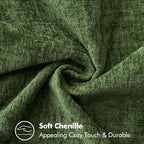 MIULEE Pack of 2 Christmas Pillow Covers 22x22 Inch Moss Green Farmhouse Decorative Throw Pillow Covers with Stitched Edge Soft Chenille Solid Dyed Couch Pillow Covers for Sofa Bed Living Room