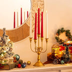 Sziqiqi Gold Candlestick Holder Candelabra - Taper Candle Holders for Wedding Centerpiece 5-Arms Candle Stick Stands for Candlelight Dinner Table Christmas Mantel Festivals