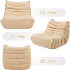Bean Bag Chairs for Adults Giant Bean Bag Chair Memory Foam BeanBag Chair Big Bean Bag Sofa with Filler Faux Fur Fireside Beanbags Lazy Sofa for Living Room Bedroom Dorm Office (Khaki Teddy)