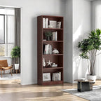 Bookshelf, Open Modern Bookshelf, 5 Shelf Bookcase with Freestanding Display Storage, Wooden Book Shelf for Bedroom, Living Room, Dinning Room, Office,Brown