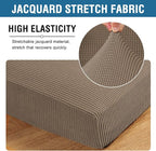 H.VERSAILTEX Super Stretch Individual Seat Cushion Covers Sofa Covers Couch Slipcover Sets Thick Jacquard Textured Twill Fabric (3 Piece Sofa Cushion Covers, Macchiato)