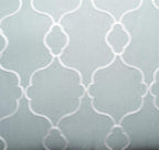 MIUCO Moroccan Embroidered Semi Sheer Curtains Linen Look Grommet Window Curtains for Bedroom 52 x 95 Inch 2 Panels, Sea Foam